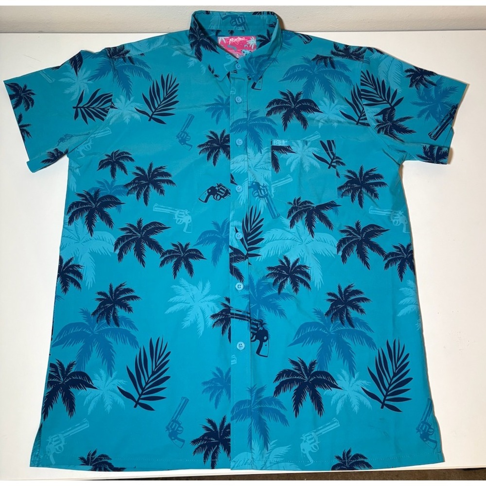 Retro Rifle GTA Vice City Button Down Shirt | XL